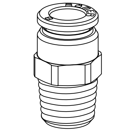 Straight Adaptor 951M-8-D1/8K AVS Romer / Roemer 340516