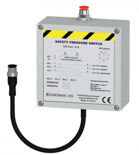 Pressure switch PS-NB-Membrane-Pression-24ACDC 0.1/10 Bars COMITRONIC-BTI 